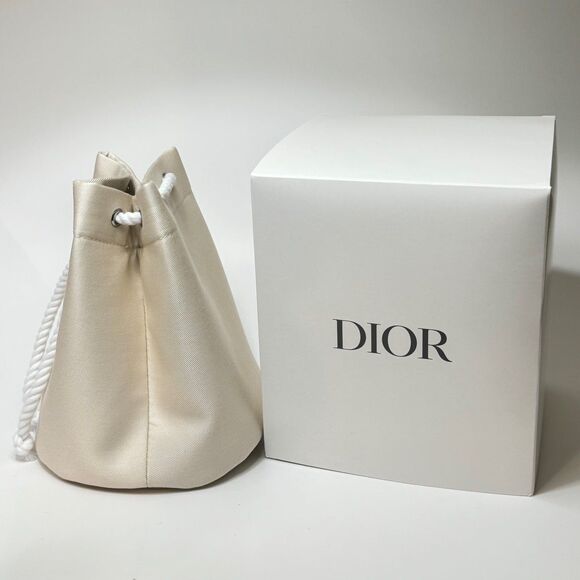 Dior Beauty Drawstring BEIGE ( Mitzah) Pouch Cosmetic Bag